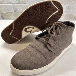 Olukai Boots Nana Hele Wai'apo Chukka Gray Leather - EUC - Men’s US 11